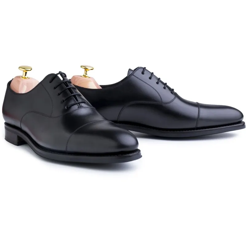 Skolyx black plain cap toe oxford