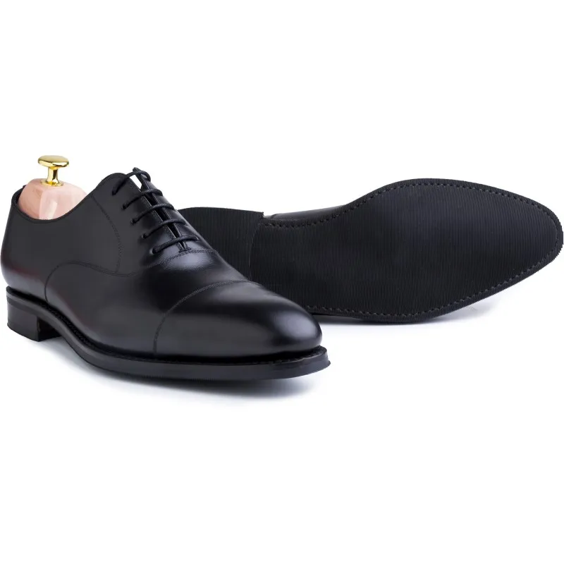 Skolyx black plain cap toe oxford