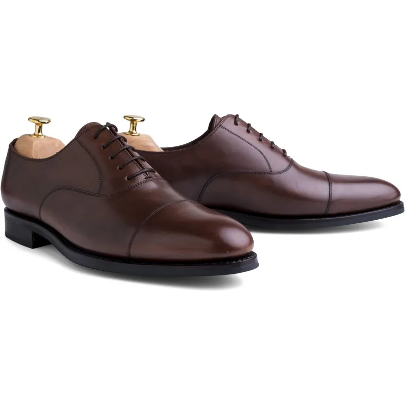 Skolyx dark brown plain cap toe oxford