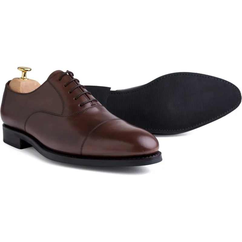 Skolyx dark brown plain cap toe oxford