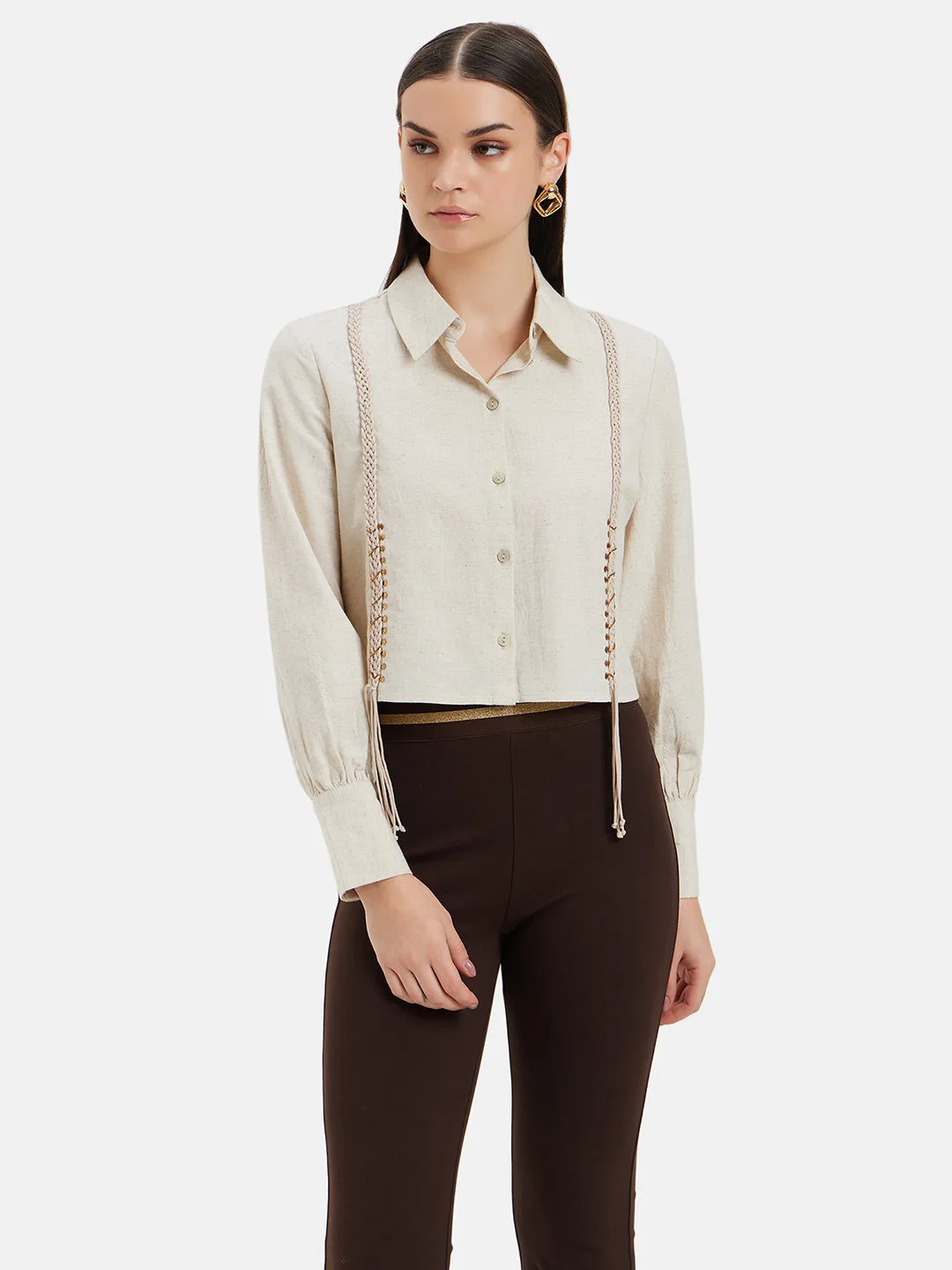 Stella Embroidered Cropped Shirt