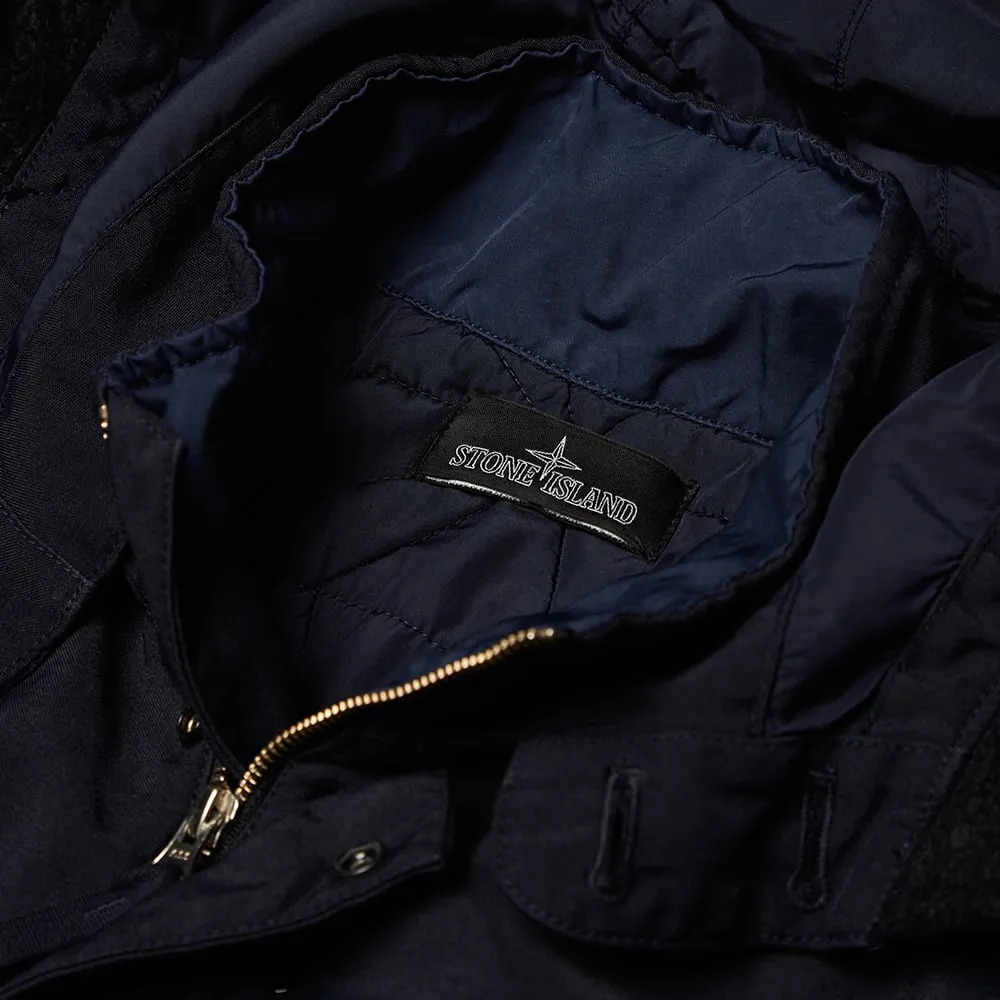 Stone Island Shadow Project Textured Garment Dyed Hooded M-65 JacketNavy