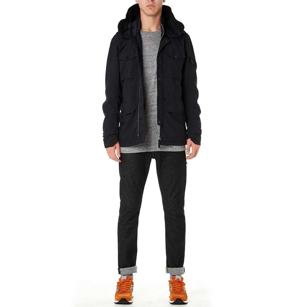 Stone Island Shadow Project Textured Garment Dyed Hooded M-65 JacketNavy