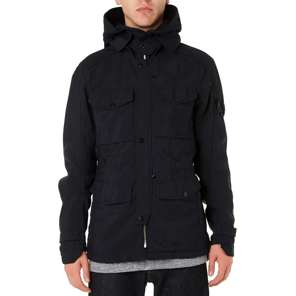 Stone Island Shadow Project Textured Garment Dyed Hooded M-65 JacketNavy