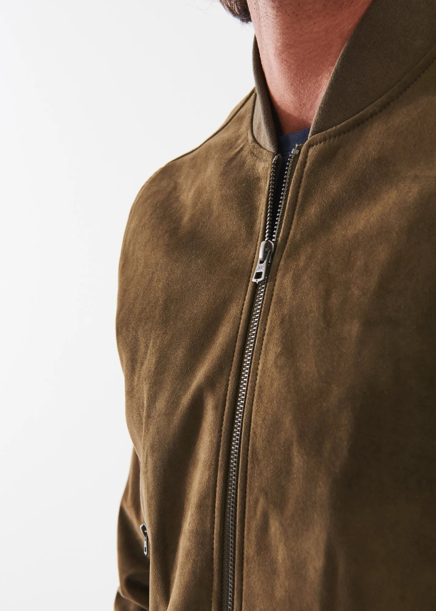 SUEDE ZIP BOMBER