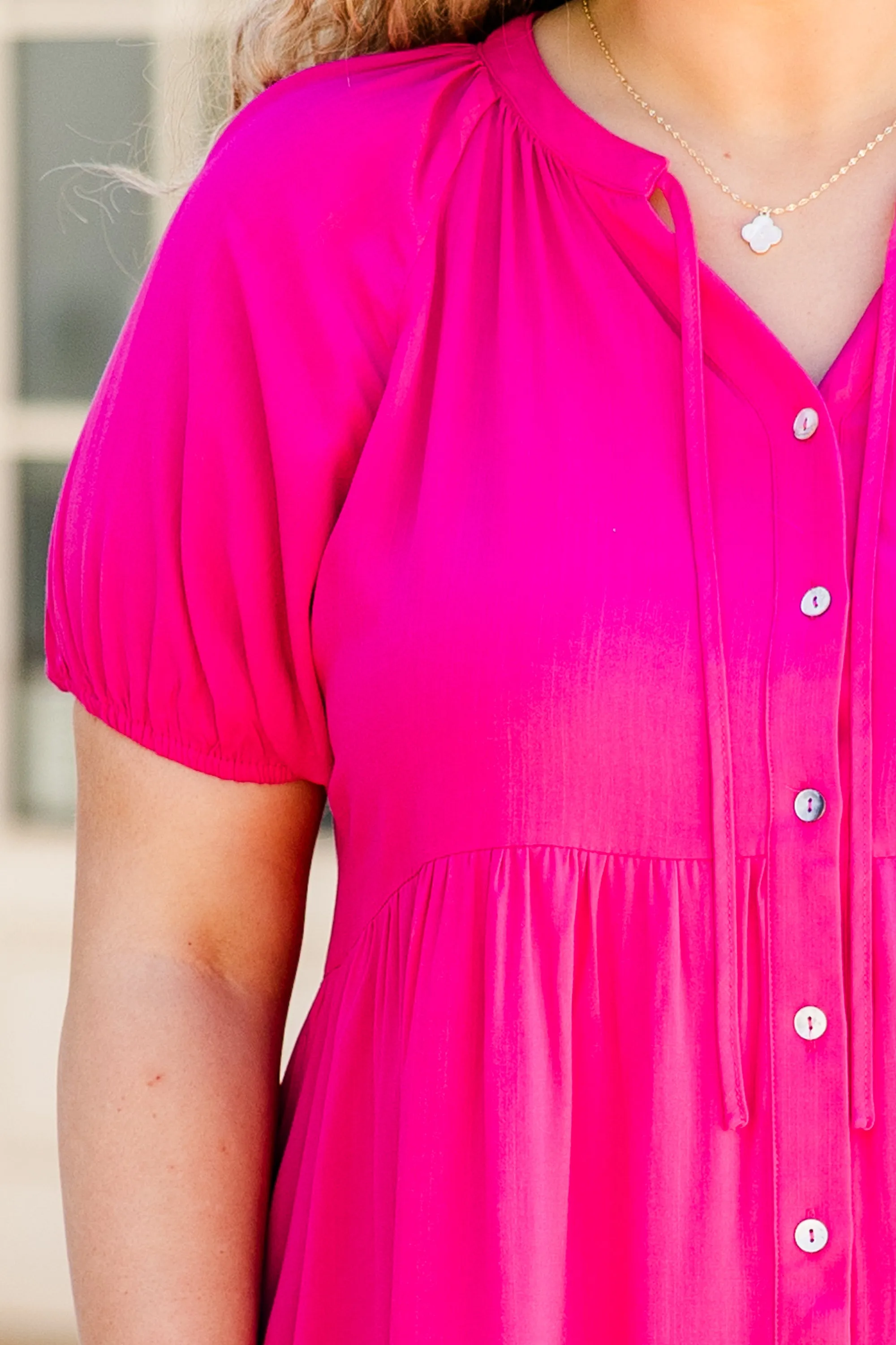 Sunny Skies Ahead Dress, Hot Pink