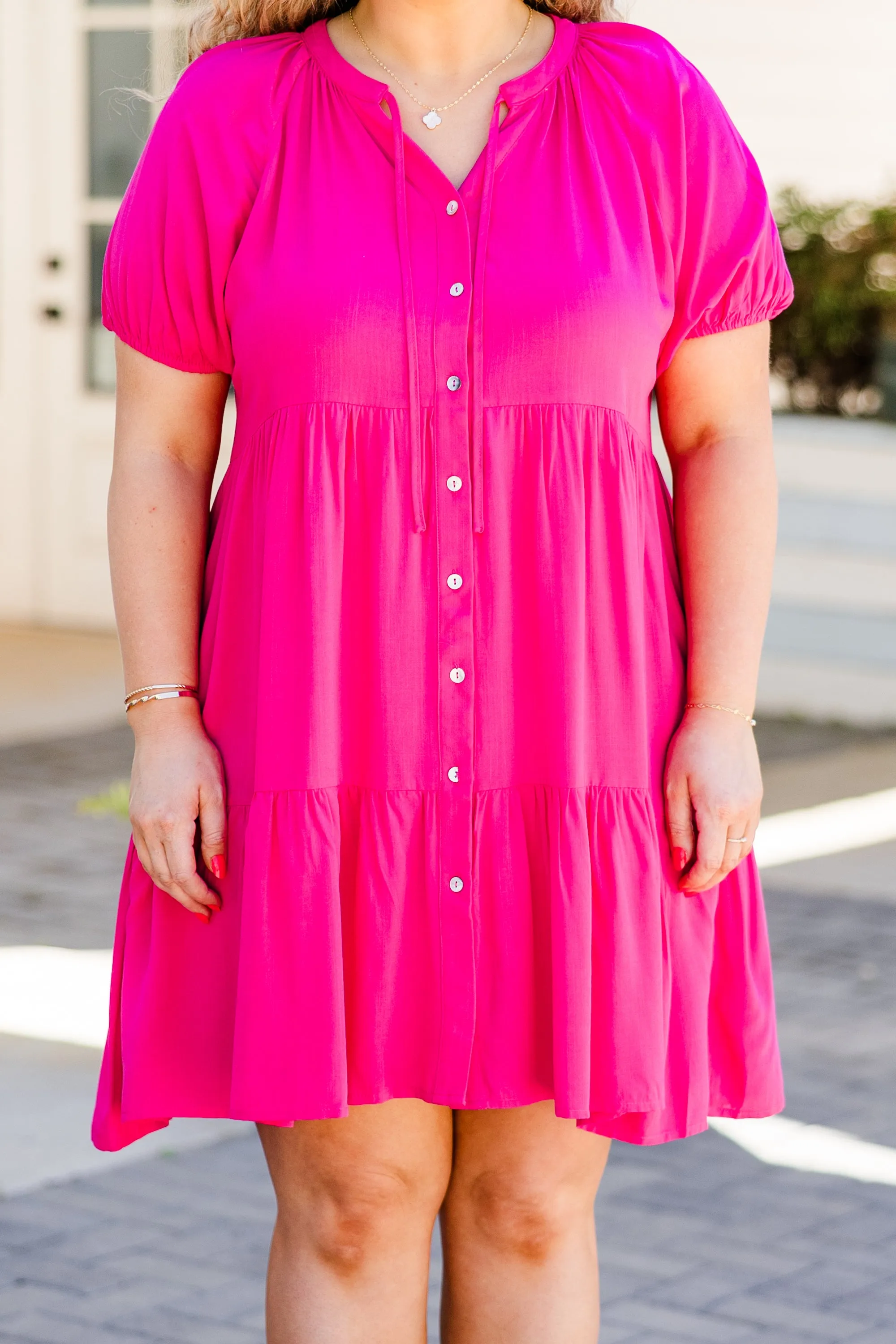 Sunny Skies Ahead Dress, Hot Pink