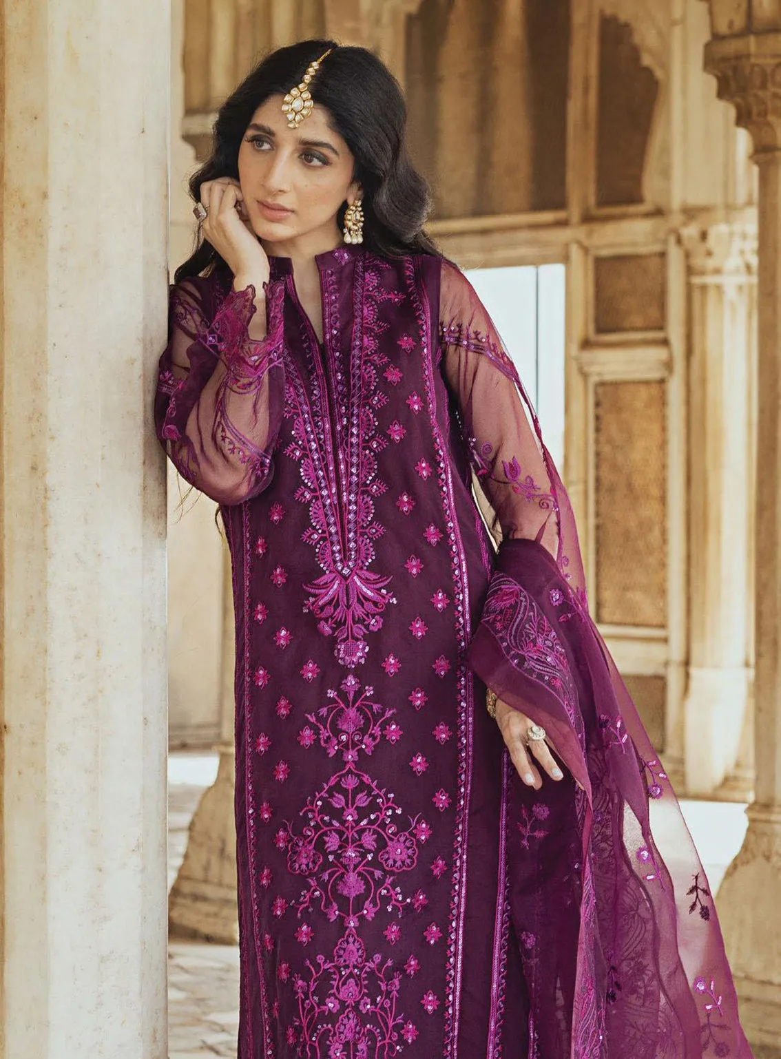 Tahra By Zainab Chottani Embroidered Organza Unstitched 3 Piece Suit - 10 MAH BANO