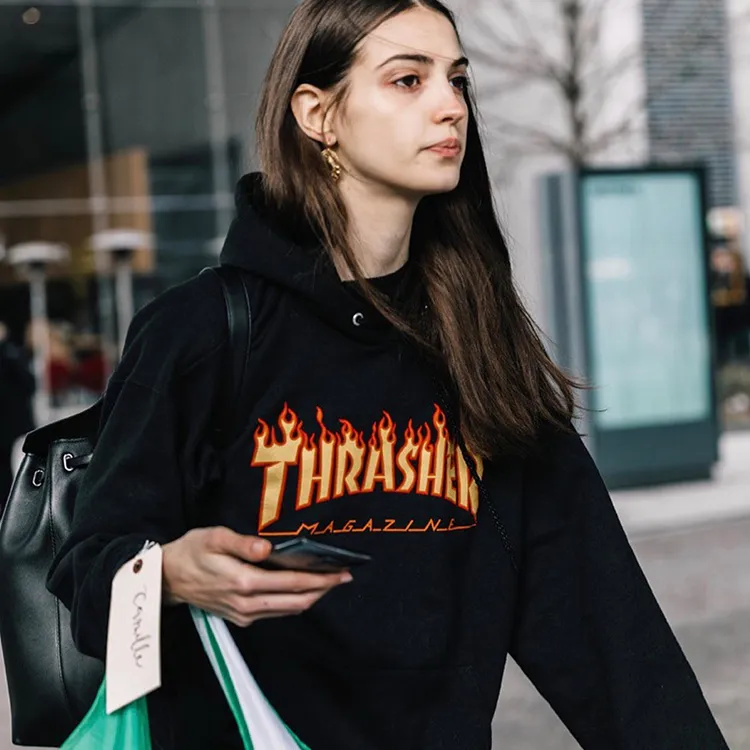 THRASHER  |Unisex Cotton Logo Skater Style Hoodies