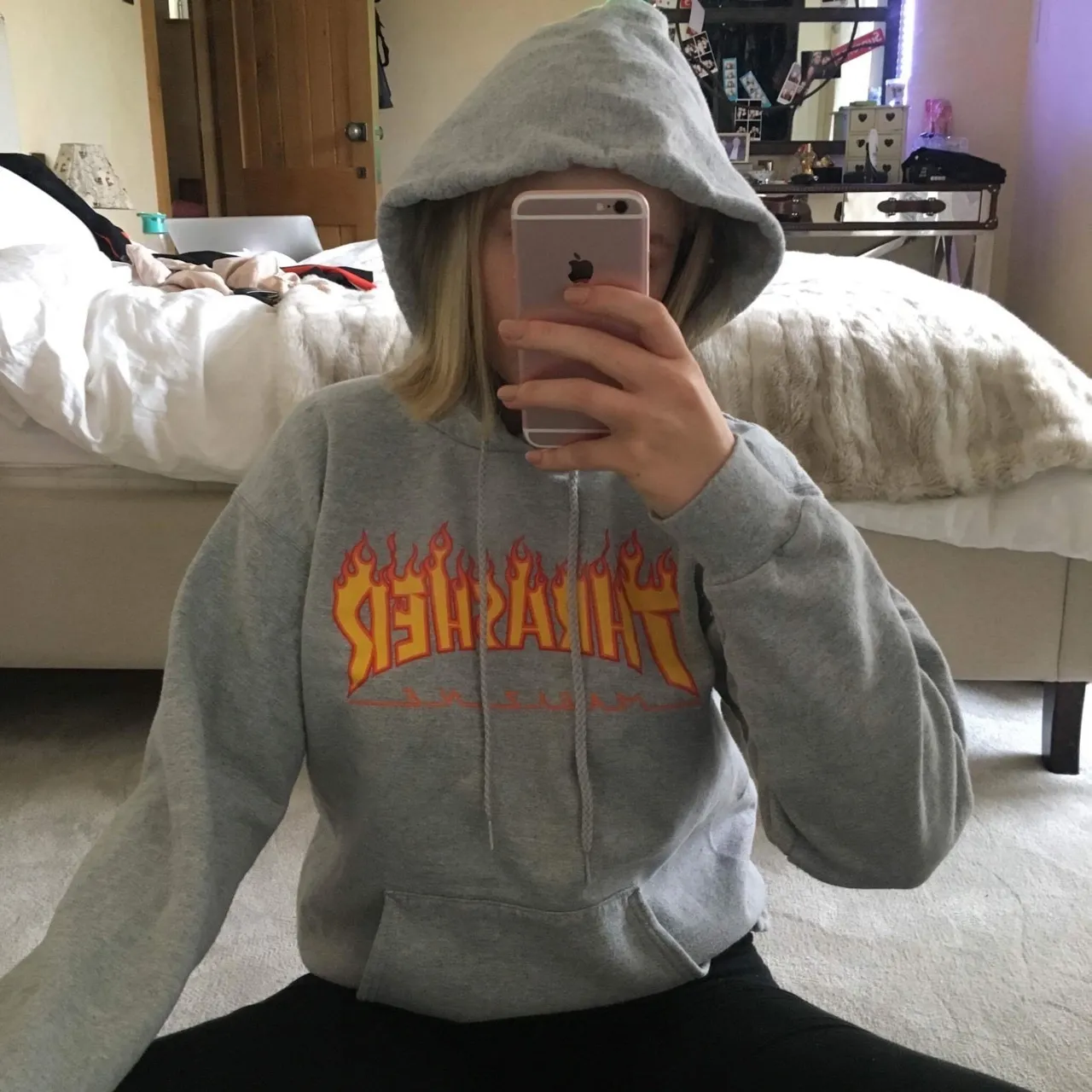 THRASHER  |Unisex Cotton Logo Skater Style Hoodies