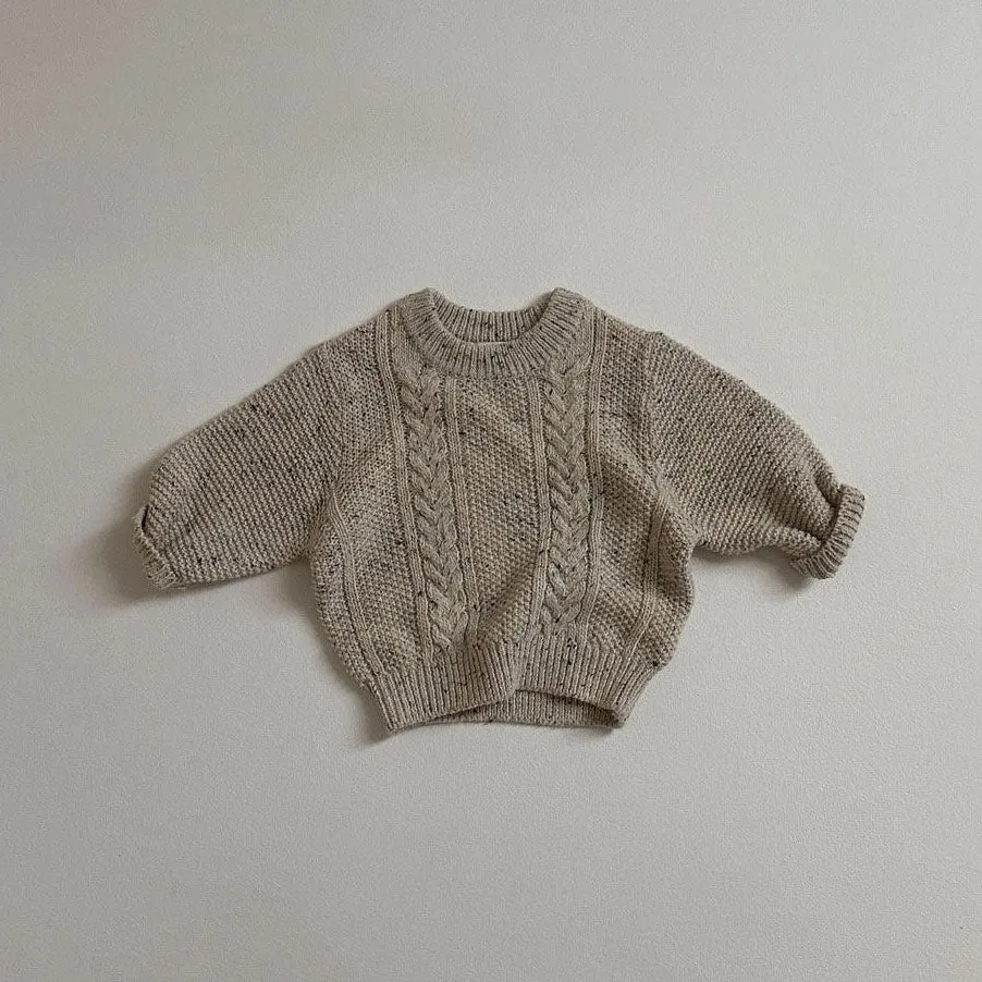 Toddler W24 Relaxed Crewneck Cable-Knit Sweater  (10m-4y) - 2 Colors