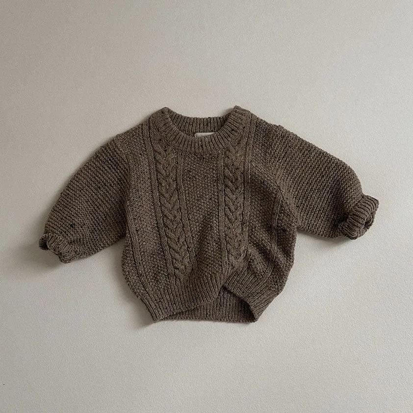 Toddler W24 Relaxed Crewneck Cable-Knit Sweater  (10m-4y) - 2 Colors