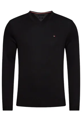 Tommy Hilfiger Luxury Knit V-Neck Pullover Black