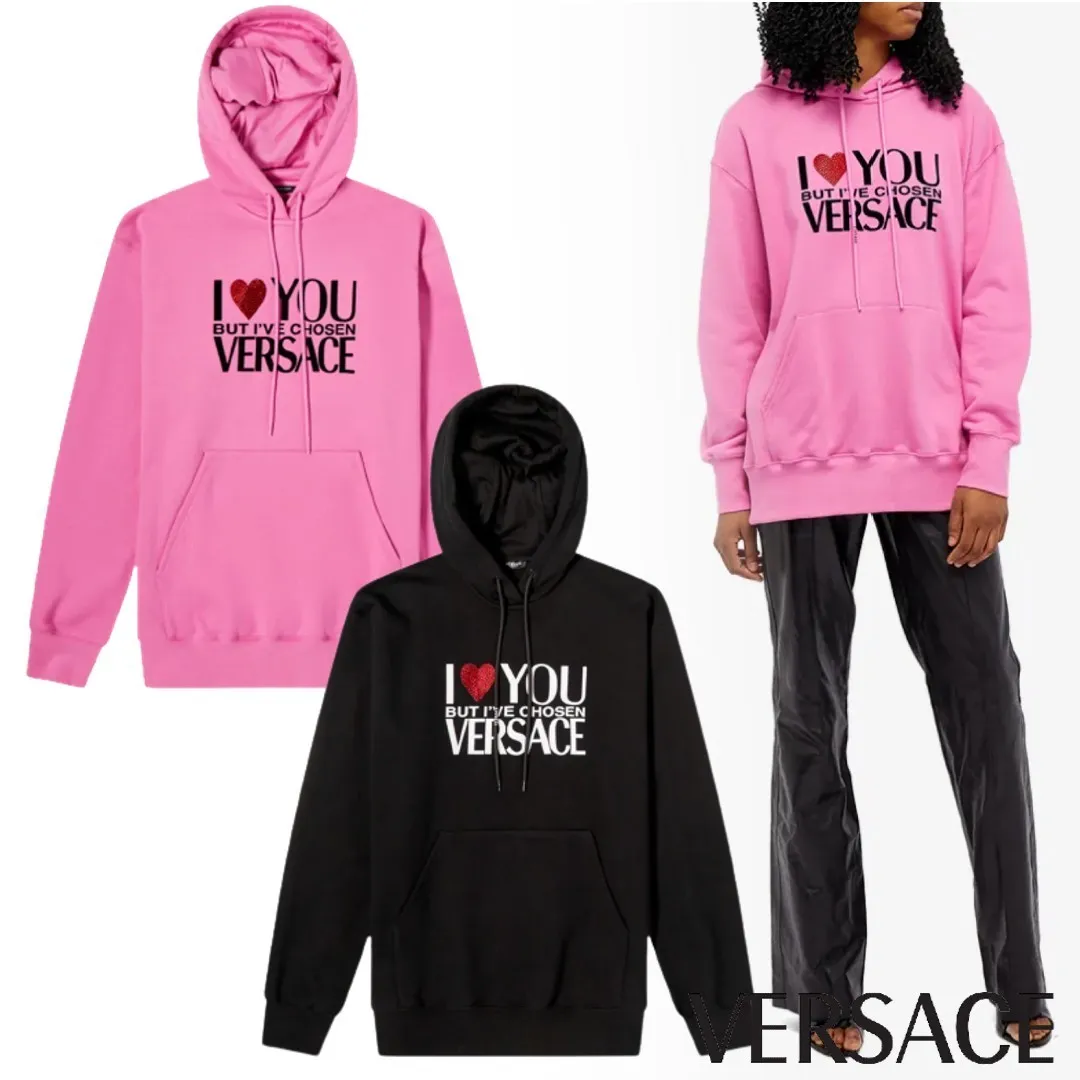 VERSACE  |Cotton Logo Hoodies & Sweatshirts