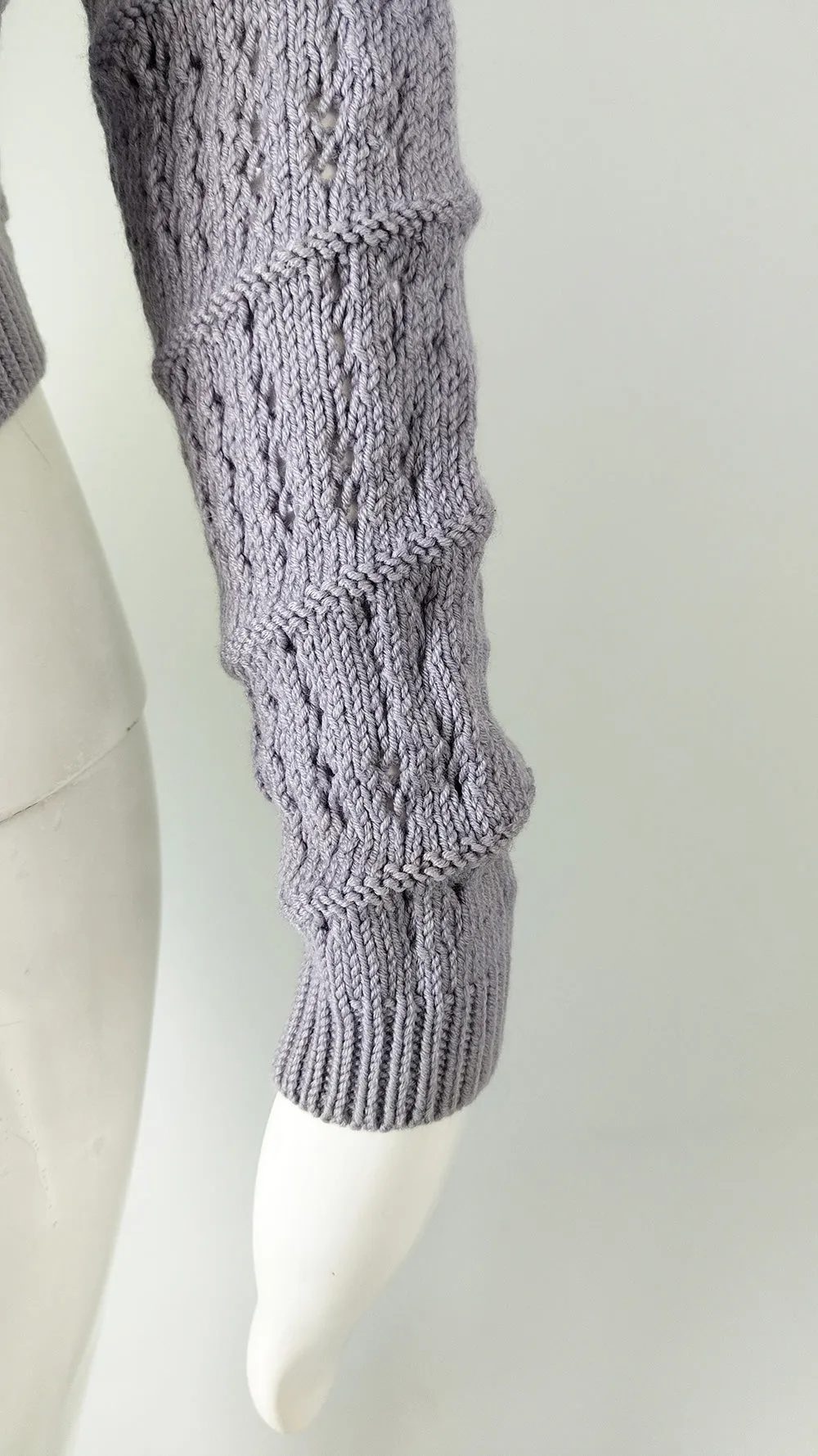 Versus Versace Vintage Lavender Twisted Knit Sweater, 1990s