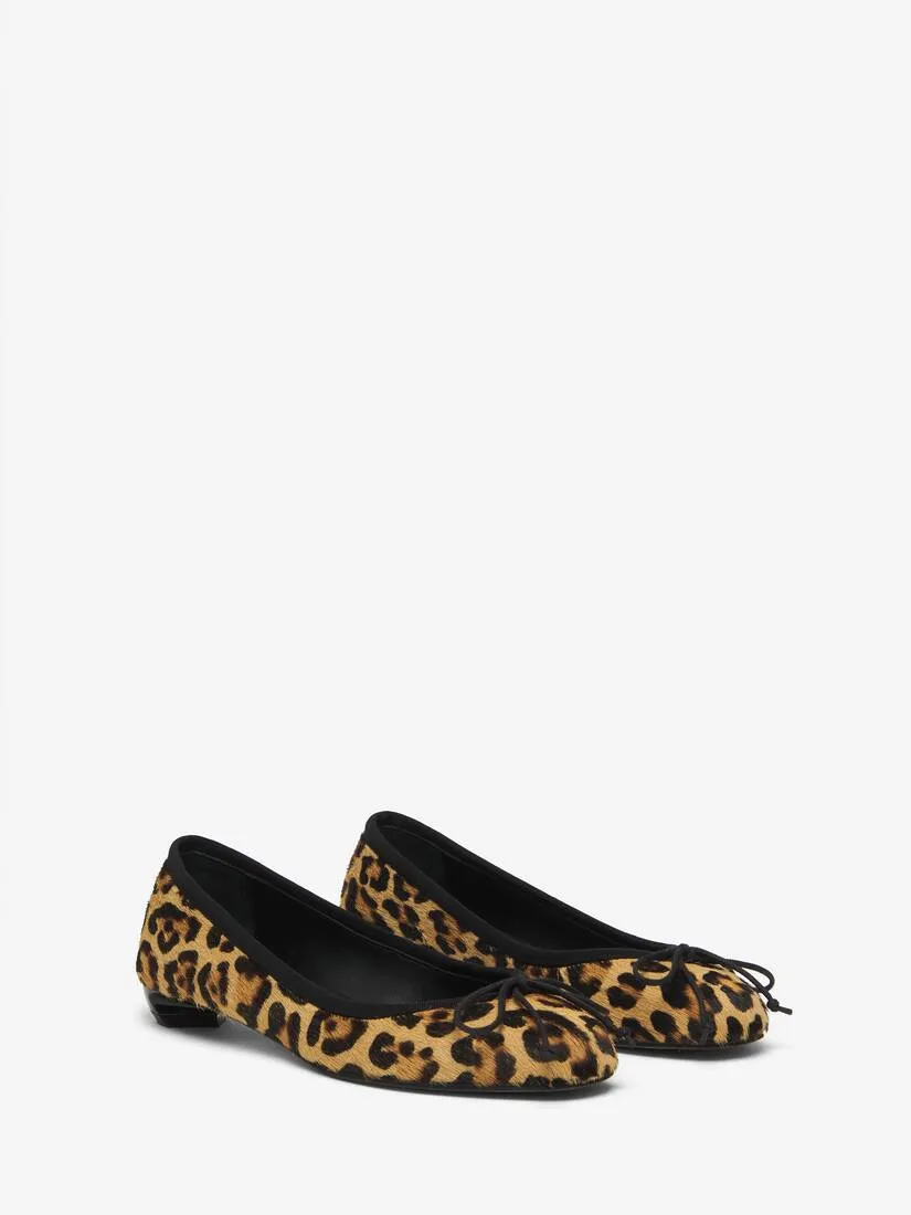 Women's Armadillo Ballet Flat in Leopard/black