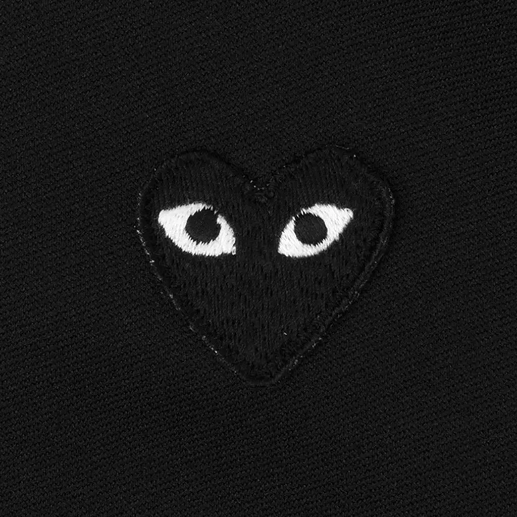 Women's Big Black Heart Hooded Sweatshirt - Black