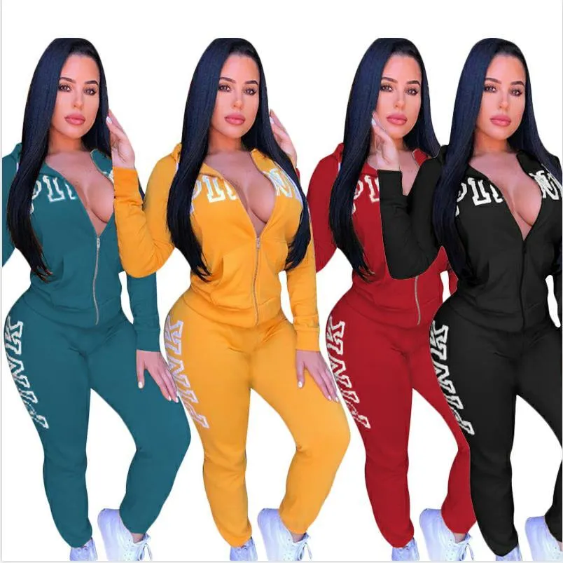 Women's Casual Spring Letter Pink Print Tracksuit Plus Size Outfits