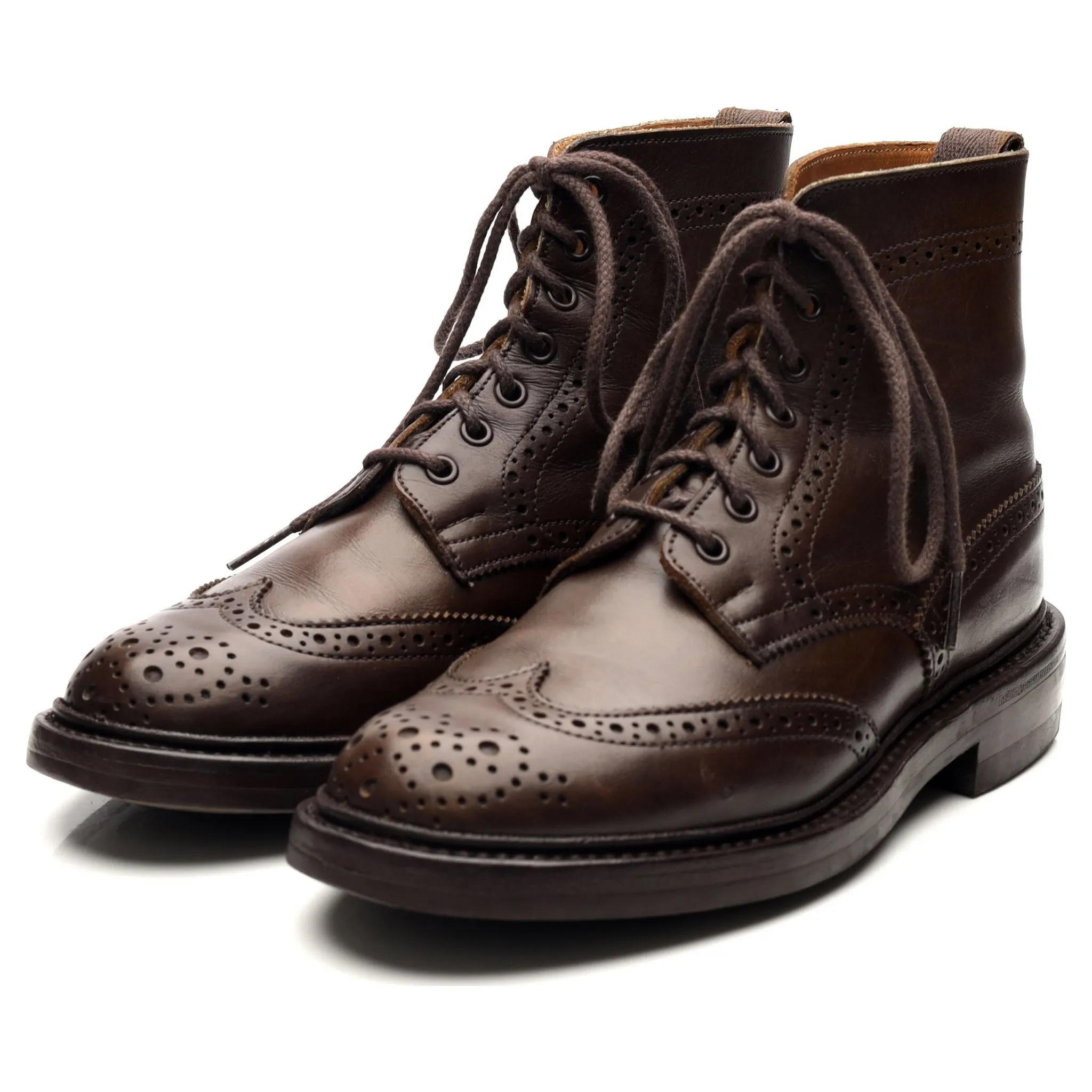 Women's 'Stephy' Dark Brown Leather Brogue Boots UK 5