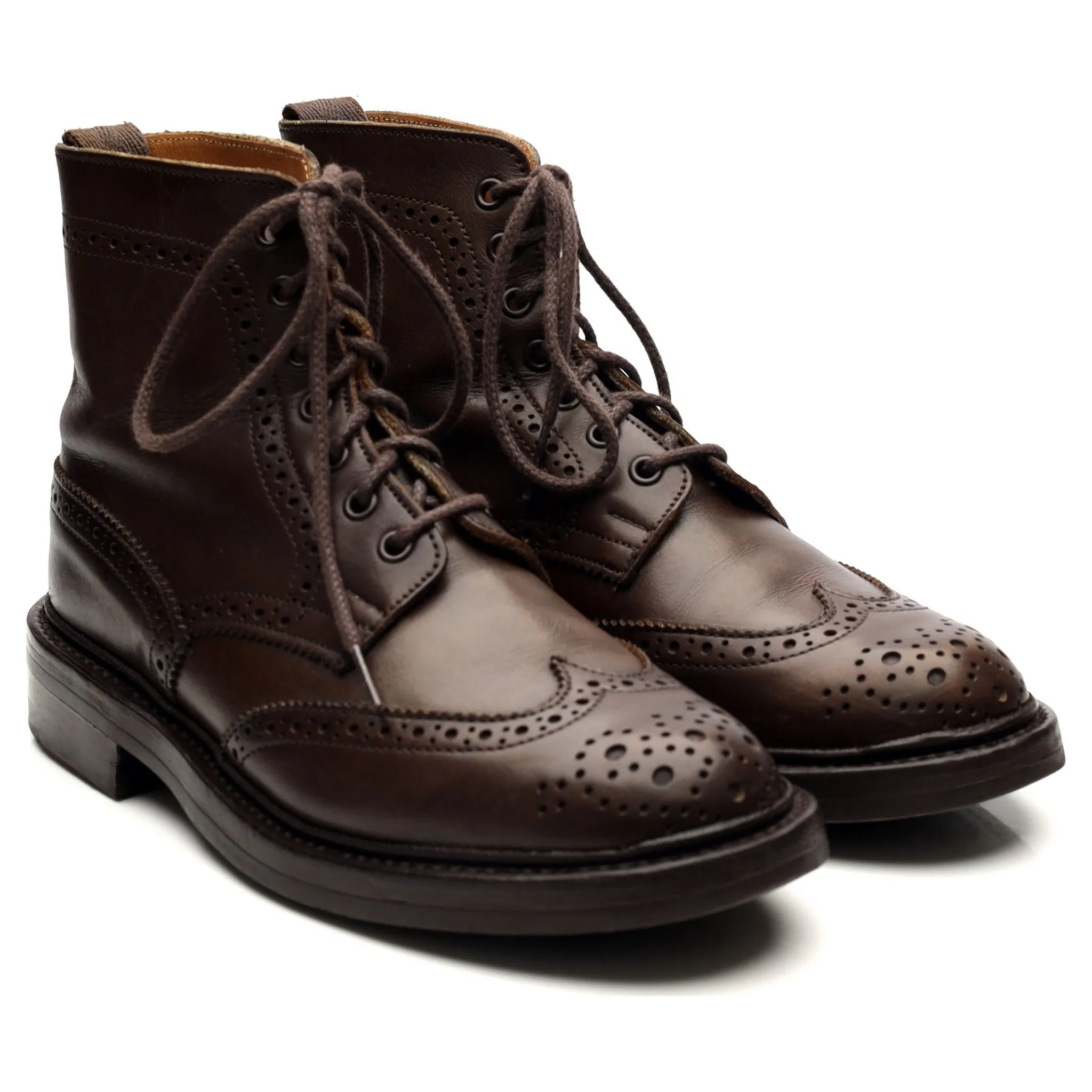 Women's 'Stephy' Dark Brown Leather Brogue Boots UK 5