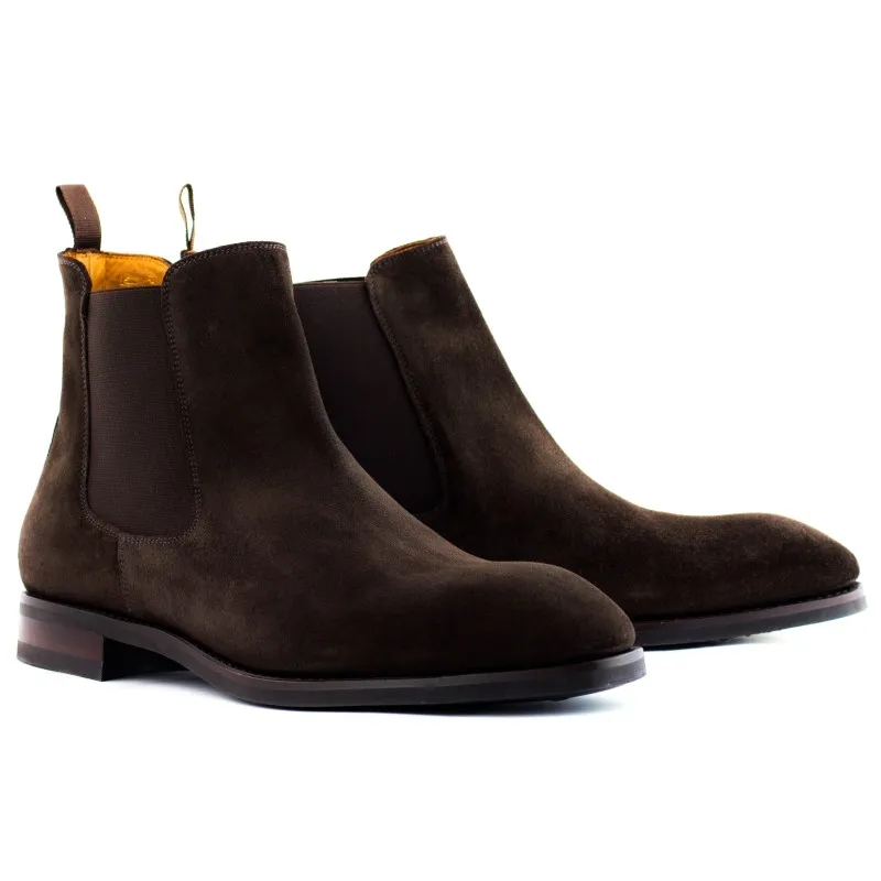 Yanko Chelsea boot dark brown suede