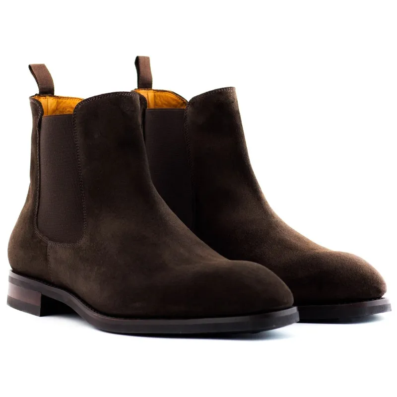 Yanko Chelsea boot dark brown suede