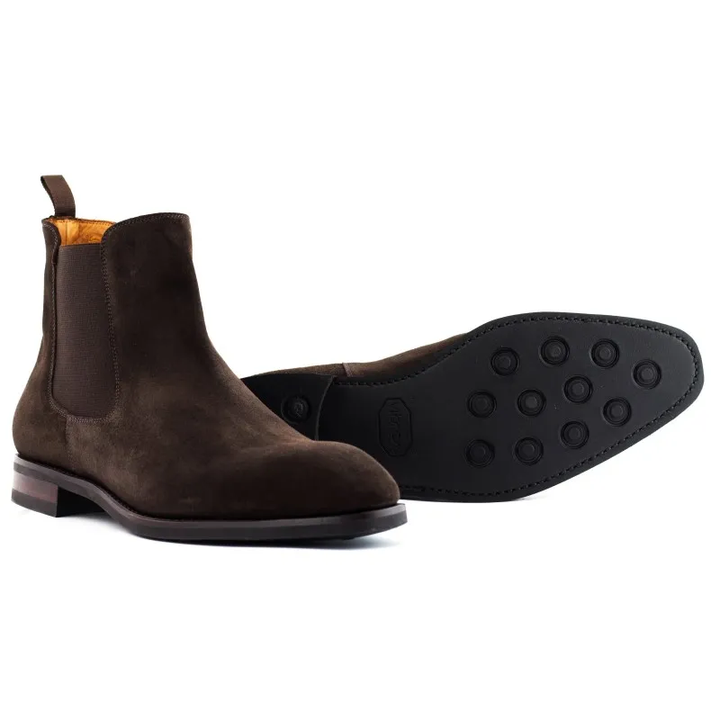 Yanko Chelsea boot dark brown suede