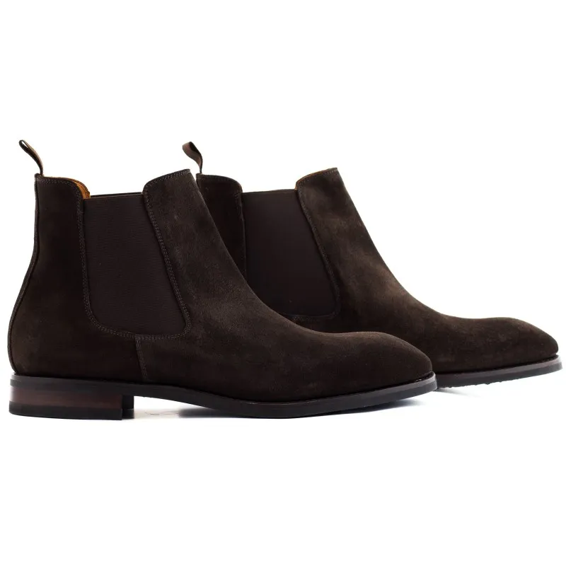 Yanko Chelsea boot dark brown suede