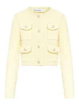 YELLOW TEXTURED KNIT JACKET