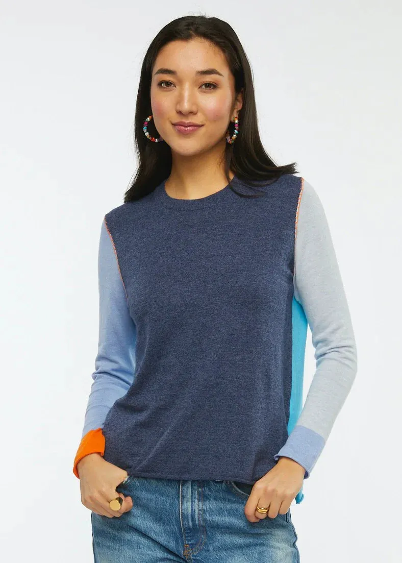 Zaket & Plover Colour Block Sweater-Denim