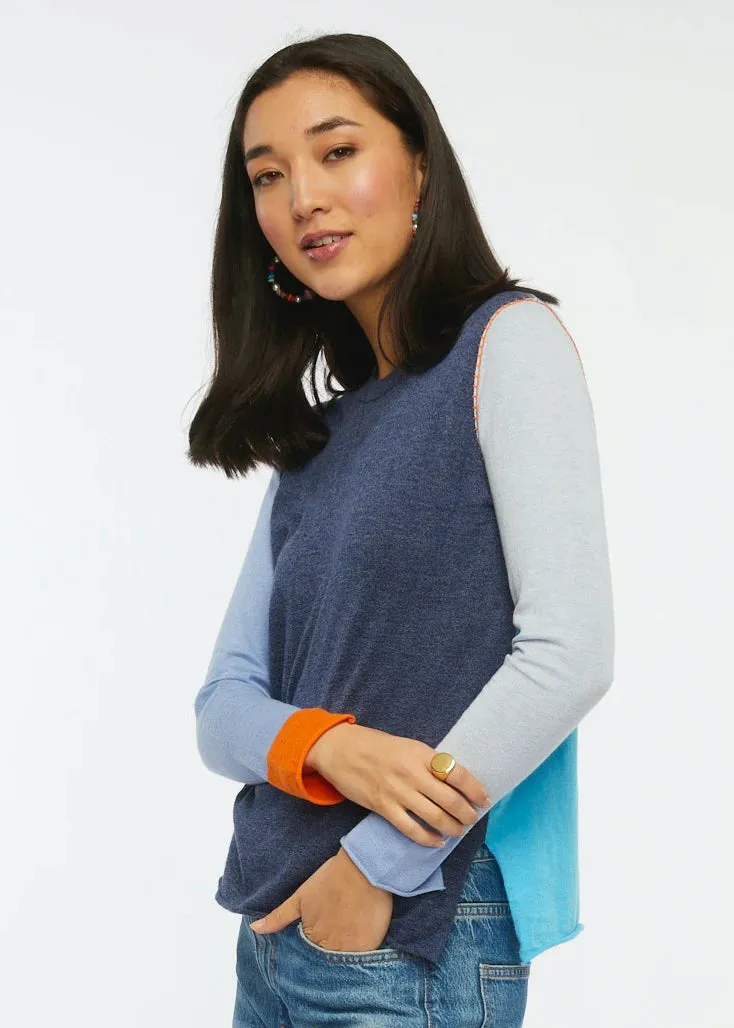 Zaket & Plover Colour Block Sweater-Denim